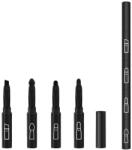 Flippy Set Pensule de Machiaj 4in1, Flippy, pentru Fard, Sprancene si Buze, 16 cm, din Plastic, Negru