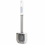 Flippy Perie de Toaleta, Flippy, cu Recipient pentru Detergent, din Plastic+TPR, Montare fara Perforare, 40 x 9 cm, Alb