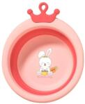 Flippy Cada Pliabila pentru Baie pentru Copii, Flippy, Cadita pentru Bebelusi, Model Rotund cu Iepuras, Roz, 30x31x3.5 cm, 3.3 L