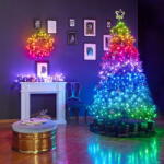 twinkly Instalatie luminoasa pentru Craciun cu WiFi , Google Assistant si Alexa , 250 LED, Twinkly generatia II, 16 milioane de culori, 20.5 metri, controlabila de pe smartphone, pentru interior sau exterior 