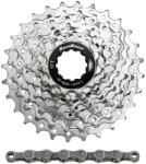 SUNRACE R91 9 sebességes kazetta és lánc szett, 11-28 fog, Shimano kompatibilis, nikkel (dobozban) (11, 12, 13, 14, 16, 18, 21, 24, 28) SUNRACE Egyéb járművek Kerékpározás Kerékpár-alkatrészek Kazetták, szaba