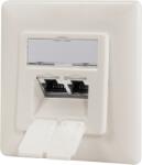LogiLink PRIZA RJ-45 aplicabila cu 2 iesiri LOGILINK pt. cablu FTP, Cat6A, RJ-45 (M) x 2, ecranat, plastic cu metal, pure white, 1 buc, "NP0128 (NP0128)