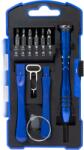 LogiLink TRUSA scule surubelnite, LOGILINK, set 17 bucati: 12x biti (0.3x1.5mm, 0.4x2.0mm, T4, T5, T6, T7, PH000, PH00, PH0, Y1, 0.8mm, 0.2mm), 2x bara plastic, 1x ventuza transparenta, 1x pin card SIM, maner 