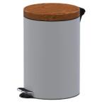 Studio Casa Cos Menajer De Gunoi Cu Pedala, Metal, 12L Alb / Design Wood, Studio Casa (ST12LAWOOD) - vexio Cos de gunoi