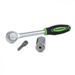 Mediashop Cheie universala pentru suruburi, piulite si carlige MediaShop Hammersmith PowerGrip 3331, 7-19mm, Otel inoxidabil, Maner anti-alunecare, Cap adaptor, Argintiu/Negru (3331)