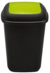 Plafor Cos plastic reciclare selectiva, capacitate 28l, PLAFOR Quatro - negru cu capac verde - sticla (PL-658-01) Cos de gunoi