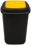 Plafor Cos plastic reciclare selectiva, capacitate 90l, PLAFOR Quatro - negru cu capac galben - plastic (PL-707-00) - vexio Cos de gunoi