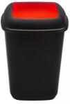 Plafor Cos plastic reciclare selectiva, capacitate 45l, PLAFOR Quatro - negru cu capac rosu - metal (PL-659-03) - vexio Cos de gunoi