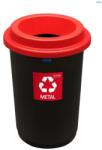 Plafor Cos plastic reciclare selectiva, capacitate 50l, PLAFOR Eco - negru cu capac rosu - metal (PL-650-04) - vexio Cos de gunoi