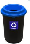 Plafor Cos plastic reciclare selectiva, capacitate 50l, PLAFOR Eco - negru cu capac albastru - hartie (PL-650-03) - vexio Cos de gunoi