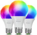 Nanoleaf Pachet 3 becuri LED RGBCW inteligente Nanoleaf Essentials Smart, Bluetooth, Compatibil Matter, A60, E27, 9W (60W), Lumina alba si colorata 2700-6500 K (NF080B02-3A19E)