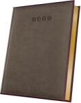Herlitz Agenda datata 2027 Herlitz Premium Deluxe Alghero, A5, 352 pagini, coperta din piele sintetica, margini folio auriu, culoare maro/rosu burgundy HZ400216641