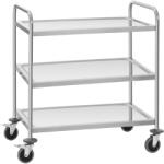 Royal Catering Cărucior de serviciu din oțel inoxidabil - 3 rafturi - până la 150 kg RCSW-3SQ2 (RCSW-3SQ2)