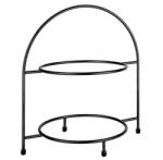 APS Etajera Servire APS 33208, Metal, Negru, pentru 2 Tavi, Dimensiuni 19, 5 x 29 cm (96509847) Tava