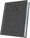 Herlitz Agenda datata 2027 Herlitz Premium Deluxe Bard, A5, 352 pagini, coperta din piele sintetica, margini folio argintiu, culoare gri HZ400216618