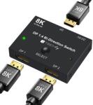 Techly Switch DisplayPort Techly IDATA-DP-2DP-8KT, 1x2/2X1 DisplayPort, Black (IDATA-DP-2DP-8KT)