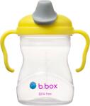 B. BOX Cana de tranzitie cu cioc, +4l, Galben/Gri, 240 ml, B. box Set pentru masa bebelusi