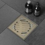 Inter Ceramic Set rigola pentru dus Inter Ceramic New Generation cu capac cu fante diagonale 10x10 cm finisaj bronz periat (6414 BR NEW GENERATION)