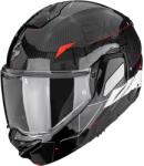 Scorpion Cască de motocicletă Scorpion EXO-TECH II Carbon Viator, flip-up, negru-alb-roșu (SCRP180-560-105)