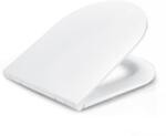 Amazon Basics D-alakú WC-ülőke fehér, Soft Close lassan záródó, gyorskioldó zsanérok, univerzális méret, antistatikus urea és porcelán bevonat