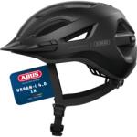 ABUS Urban-I 4.0 LR Városi Kerékpáros Sisak - XL-es méret, Fekete - Napellenzővel, Mágneses Csattal, Hátsó Lámpa Előkészítéssel, Fonott Hajhoz