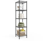 SONGMICS Polcrendszer fémhálós, 5 szintes, 30 x 30 x 121 cm, fekete (LGR123BH01)