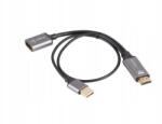 Lanberg HDMI(M)-Displayport(F)4K adapter 20cm kábelen ezüst (AD-HD-DP-02)