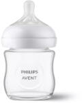Philips Biberon din sticlă Philips Avent Natural Response SCY930/01, 120 ml, tetina care functioneaza ca sanul mamei, cu debit 2, tetina fara scurgeri, +0 luni, fara BPA, usor de curatat (SCY930/01)