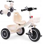 ECOTOYS Háromkerekű kerékpár csúszásgátló fogantyúk csengő kosár bézs Ecotoys Eco (WQL-1999 GREY)