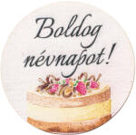 Valex Decor 5db. torta mintás fa dekor tábla „Boldog névnapot! felirattal, 5 cm (GV03-212)