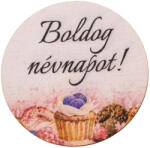 Valex Decor 5db. muffin mintás fa dekor tábla „Boldog névnapot! felirattal, 5 cm (GV03-210)