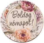 Valex Decor 5db. virág mintás fa dekor tábla „Boldog névnapot! felirattal, 5 cm (GV03-209)