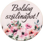 Valex Decor 5db. virág mintás fa dekor tábla „Boldog szülinapot! felirattal, 5 cm (GV03-205)