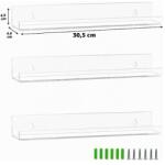  Metfun Akril Fali Polcok 30 cm 3 Db Könyves Dekoráció Lemezek (MetFun)