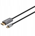 Manhattan Usb-c DisplayPort adapter kábel, Dp Alt Mode, 8K, 2m (354844)