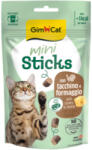 GimCat GIMCAT Mini Sticks, Curcan și Brânză, punguță recompense pisici, 50g