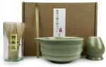  Japán Matcha Teafőző Szett 4x Chasen Chasaku Fekete Zöld (NETK072)