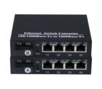  Kit media convertoare fibra optica wdm Gigabit SC 20 km cu 4 porturi RJ45
