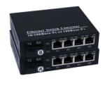Fiber Store Kit media convertoare fibra optica wdm 10/100 SC 20 km cu 4 porturi rj45