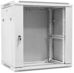 Cabinet Rack 12U Telcoline, 600x600 Gri 19", Usa De Sticla, Montaj Pe Perete