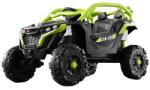 Flippy Masina Electrica pentru Copii, Flippy, Tip Buggy/UTV Off-Road Dual Drive, Conectare Bluetooth, Telecomanda, Lumina Intermitenta si Muzica, Baterie 380*2, 6V 7Ah, 97 x 62 x 58 cm, Verde Negru (136155)