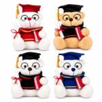 Flippy Ursulet de Plus Absolvent, Flippy, Jucarie Moale cu Toca, Ochelari si Diploma, Cadou pentru Absolvire, 15 cm, Multicolor (176212)