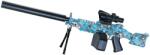 Flippy Mitraliera de jucarie electrica Flippy cu bile de hidrogen de gel, gun bluster, tragere in rafala, varsta peste 6 ani, ochelari de protectie, 5000 de bile incluse, cablu de incarcare, 28x31 cm, ST, al