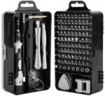 Flippy Surubelnite pentru Reparea Telefoanelor, Flippy, Set 115-in-1 Cromate, Demontarea Repararea Ceasurilor, Electronicelor Mici, Maner detalii Albe, 18 x 11 x 6 cm, Negru (164282) Surubelnita