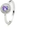 ElectraStore Inel Stralucitor Placat Cu Aur Alb Cu Piatra Stil Ametist Violet (1C4803)