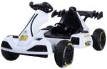 Flippy Masinuta Electrica Flippy, Tip Kart, cu Telecomanda, Dimensiune Reglabila, 2 Viteze, Sistem de Lumini si Sunet, Pentru Copii intre 1.2 - 1.6 Inaltime, 105 x 55 x 50 cm, Alb (125841)