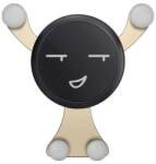 Flippy Suport de Telefon, Flippy, pentru Ventilatie, din ABS si Silicon, 11 x 10 x 4 cm, pentru Telefon 4.0 - 6.0 inch, Model Smiley Face, Auriu (133170)