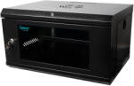 Spacer CABINET 19" SPACER 6U 500x450mm, fixare pe perete, Flatpack (dezasamblat), Black, usa sticla cu blocare, panouri detasabile, otel 1mm, sarcina maxima 25Kg, "SPCW-6U-450-BK-02 (SPCW-6U-450-BK-02) - vex