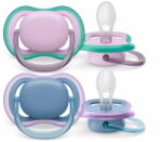 Philips Set 2 suzete Philips-Avent SCF085/34, ultra air pacifier 6-18 luni, Ortodontice, fara BPA, Mov/Albastru (SCF085/34) - vexio