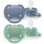 Philips Set 2 suzete Philips Avent Ultra Soft SCF091/42, 0-6 LUNI, albastru (SCF091/42)